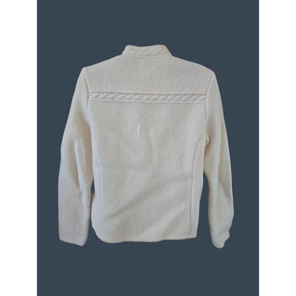 Northern Isles Wool Cream Button-Up Jacket fisherman Nautical cottagecore boho - Picture 3 of 11